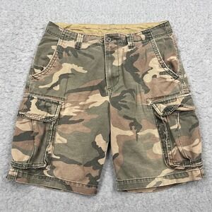 GAP Camo Cargo Shorts Men's 31* Broken In Canvas Worn Military Loose Skater 10"